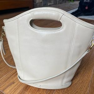 Vintage Coach 9993 Beige Mini Shopper Leather Bucket Tote Bag Purse